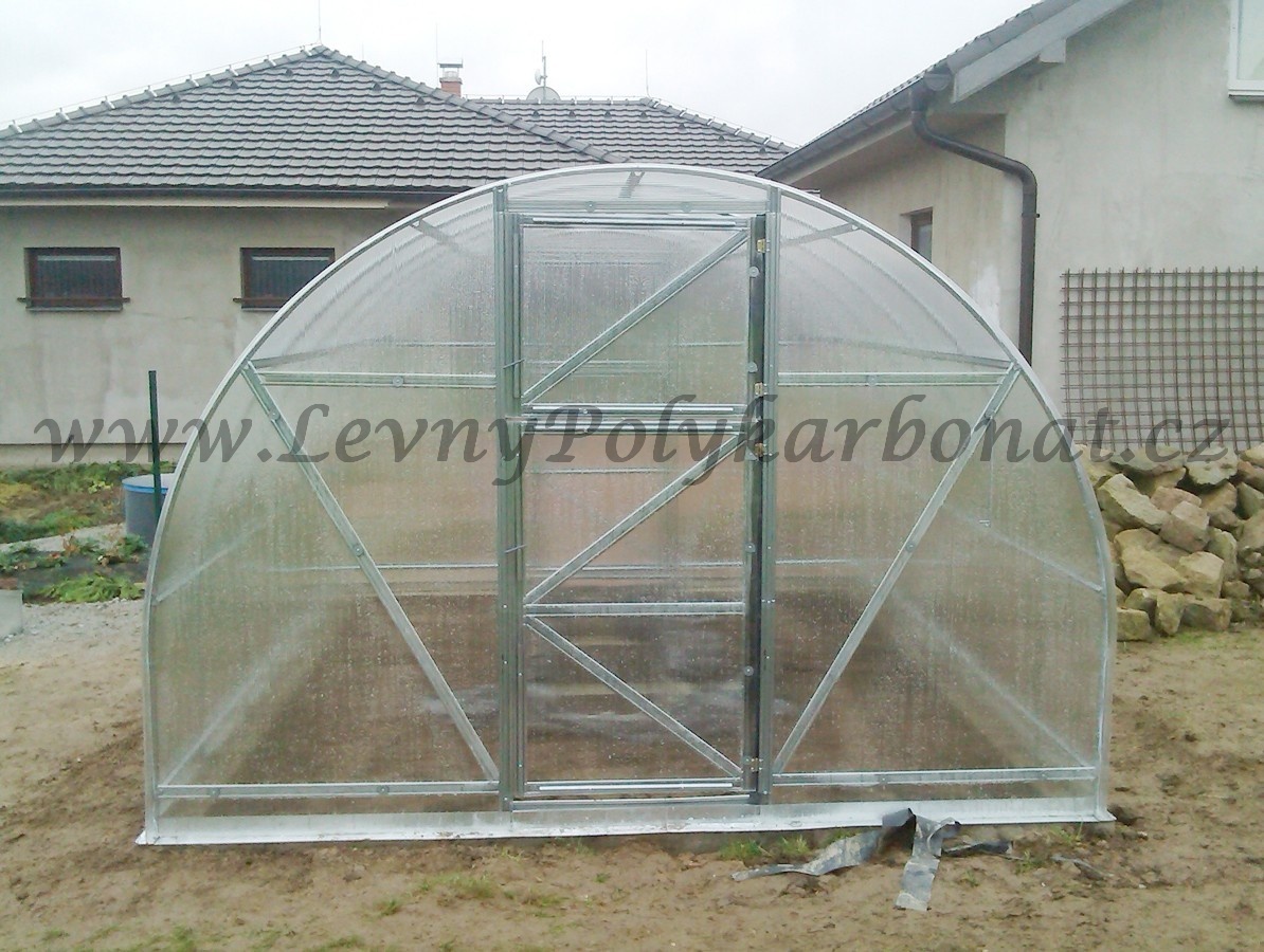 Zahradní skleník z polykarbonátu tl.6 mm ECONOM PROFI š.3 x dl.4 m