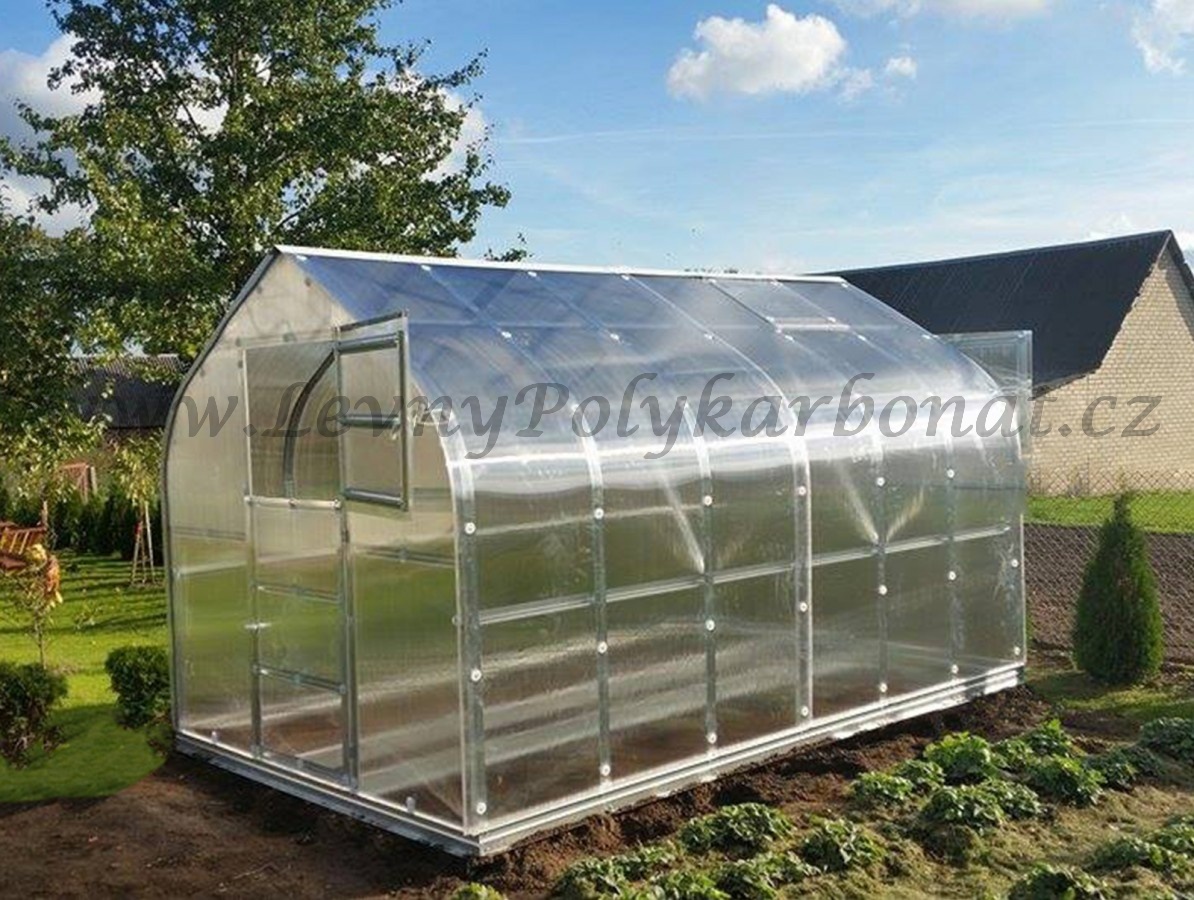 Zahradní skleník z polykarbonátu tl.4 mm GARDENTEC STANDARD š.2,5 x dl.2 m
