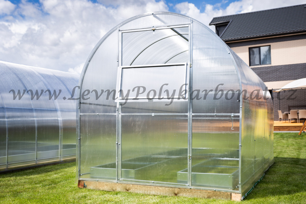 Zahradní skleník z polykarbonátu tl.4 mm GARDENTEC SIMPLEX š.2 x dl.4 m