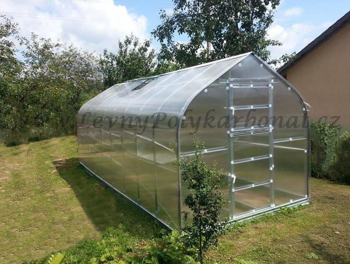 Zahradní skleník z polykarbonátu tl.6 mm COVERNIT STANDARD PROFI š.2,5 x dl.6 m
