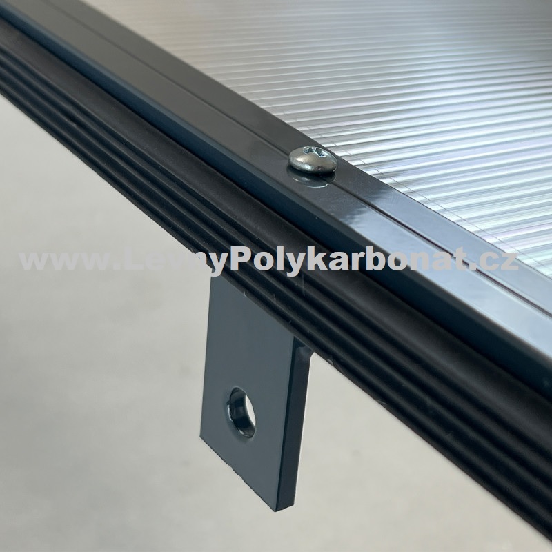 Vchodová stříška z PC tl.6 mm COVERNIT L-160 ANTRACIT/BRONZ - 160 x 100 x 25 cm