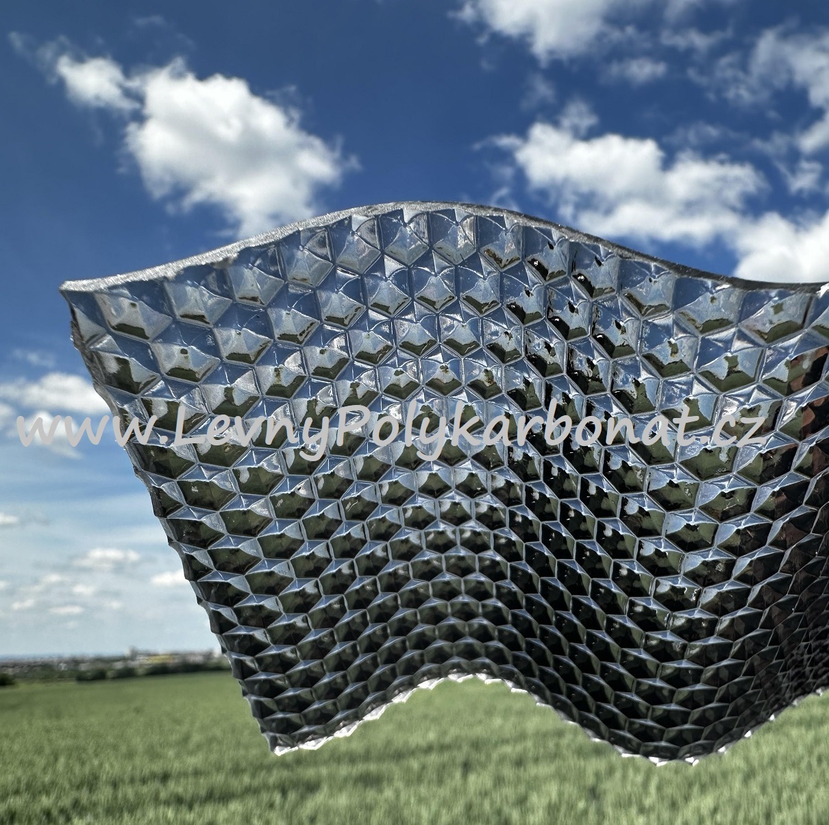 Vlna ŠEDÁ DIAMANT 2,8mm polykarbonát GUTTA WABE š.1,045m x dl.5m