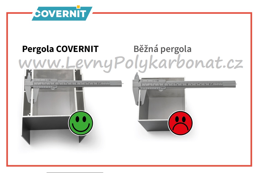 Masivní hliníková pergola MB LINE - KRÉMOVÁ + PC OPÁL tl.16mm - š.3m x dl.4,06m
