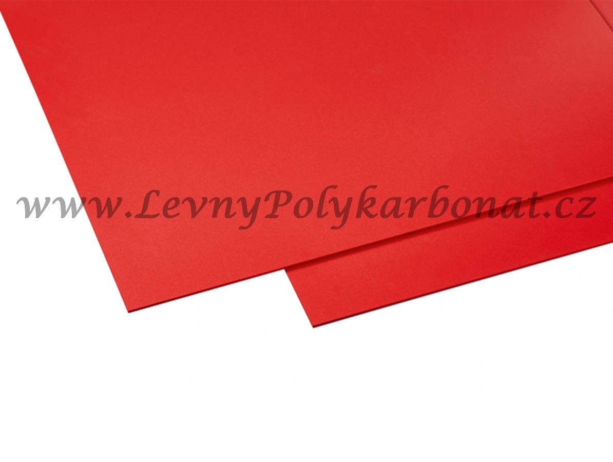 HOBBYCOLOR Polyvinylchloridová PVC deska - tl. 3 mm ČERVENÁ š.50 cm x dl.125 cm