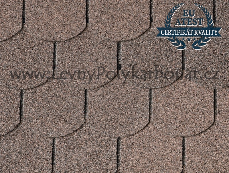 Bitumenový - asfaltový střešní šindel GUTTATEC BEAVER (BOBROVKA) - HNĚDÁ (1m2)